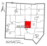 Map of Coolspring Township, Mercer County, Pennsylvania Highlighted